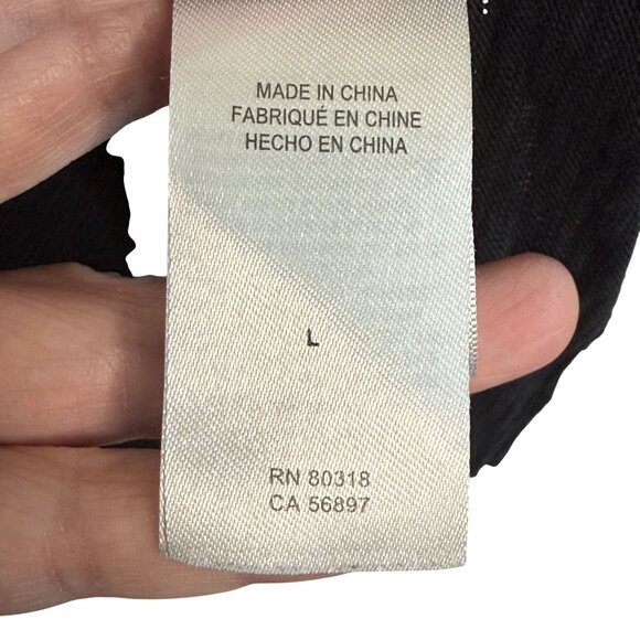 Lucky Brand Black Long Sleeve Snap Henley, L - Picture 7 of 9